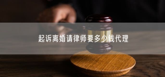 起訴離婚請律師要多少錢代理